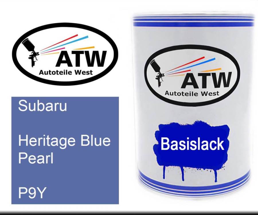 Subaru, Heritage Blue Pearl, P9Y: 500ml Lackdose, von ATW Autoteile West.